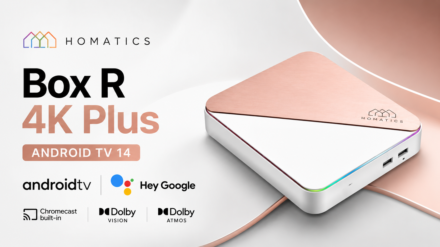 Homatics Box R 4K Plus Homatics Box R 4K Plus Android TV 14 Streaming Box mit Dolby Vision und Chromecast